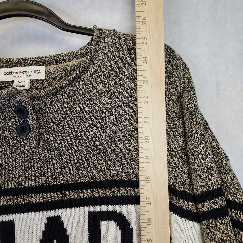 Cotton Country Parkhurst Henley Sweater Women S Knit Canada Maple Preppy Cabin - Picture 11 of 13